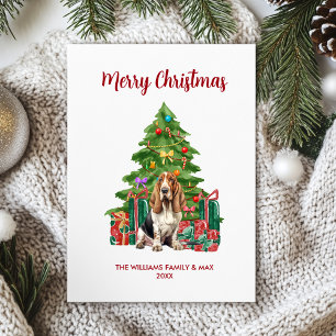 Niedlicher Basset Hound Hund Weihnachten