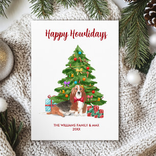 Niedlicher Basset Hound Hund Weihnachten