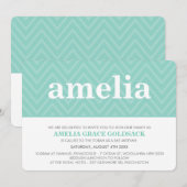 NIEDLICHER BAT MITZVAH Trendname Zickzack Mustermi Einladung (Vorne/Hinten)