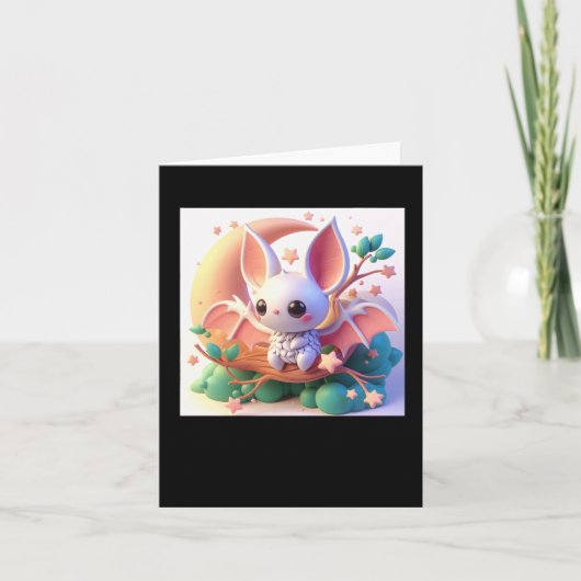Niedlicher Bat-Sticker Karte (Vorderseite)