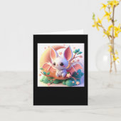 Niedlicher Bat-Sticker Karte (Gelbe Blume)