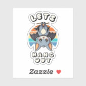 Niedlicher Battschlag und Retro Sunset | Lass uns Aufkleber (Blatt)