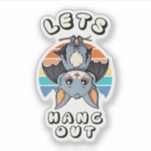 Niedlicher Battschlag und Retro Sunset | Lass uns Aufkleber (Vorderseite)