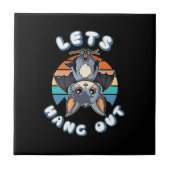 Niedlicher Battschlag und Retro Sunset | Lass uns  Fliese (Vorderseite)