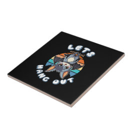 Niedlicher Battschlag und Retro Sunset | Lass uns  Fliese