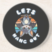 Niedlicher Battschlag und Retro Sunset | Lass uns Getränkeuntersetzer (Vorne)