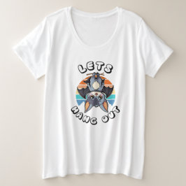 Niedlicher Battschlag und Retro Sunset | Lass uns  Große Größe T-Shirt