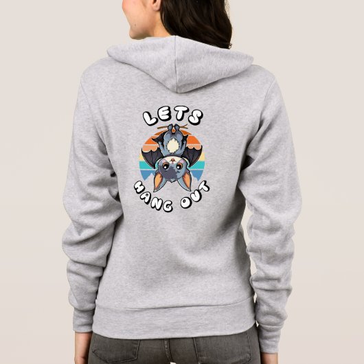 Niedlicher Battschlag und Retro Sunset | Lass uns  Hoodie (Rückseite)