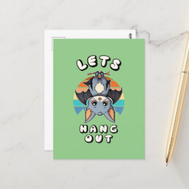 Niedlicher Battschlag und Retro Sunset | Lass uns  Postkarte