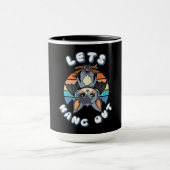 Niedlicher Battschlag und Retro Sunset | Lass uns Tasse (Zentrum)