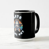 Niedlicher Battschlag und Retro Sunset | Lass uns Tasse (VorderseiteRechts)