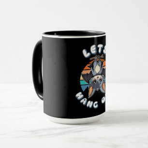 Niedlicher Battschlag und Retro Sunset Lass uns Tasse