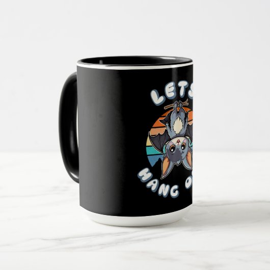 Niedlicher Battschlag und Retro Sunset | Lass uns Tasse (Vorderseite Links)