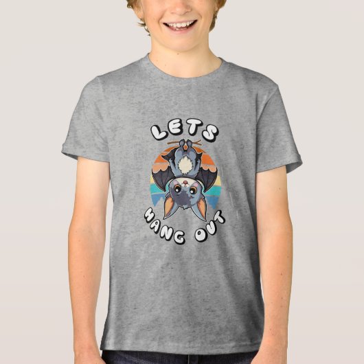 Niedlicher Battschlag und Retro Sunset | Lass uns Tri-Blend Shirt (Vorderseite)