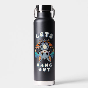 Niedlicher Battschlag und Retro Sunset Lass uns Trinkflasche