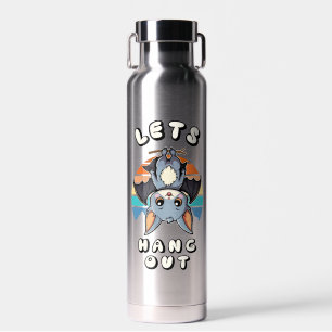 Niedlicher Battschlag und Retro Sunset Lass uns Trinkflasche
