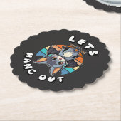 Niedlicher Battschlag und Retro Sunset | Lass uns Untersetzer (angewinkelt)