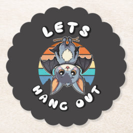 Niedlicher Battschlag und Retro Sunset | Lass uns  Untersetzer