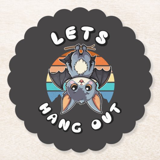 Niedlicher Battschlag und Retro Sunset | Lass uns Untersetzer (Vorderseite)