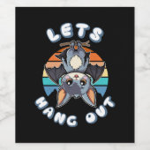 Niedlicher Battschlag und Retro Sunset | Lass uns Weinetikett (Einzelnes Label)