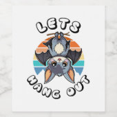 Niedlicher Battschlag und Retro Sunset | Lass uns  Weinetikett (Einzelnes Label)