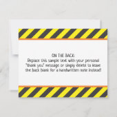 Niedlicher Bau Geburtstagsparty Dump Truck Dankeskarte (Rückseite)