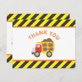 Niedlicher Bau Geburtstagsparty Dump Truck Dankeskarte (Vorne/Hinten)
