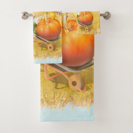 Niedlicher Bauer Hund mit Pumpkin Badhandtuch Set (Insitu)