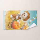 Niedlicher Bauer Hund mit Pumpkin Badhandtuch Set (Handtuch)