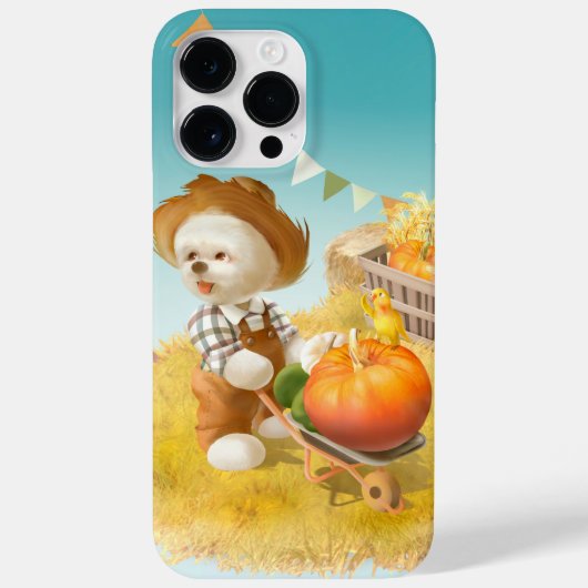 Niedlicher Bauer Hund mit Pumpkin Case-Mate iPhone Hülle (Rückseite)