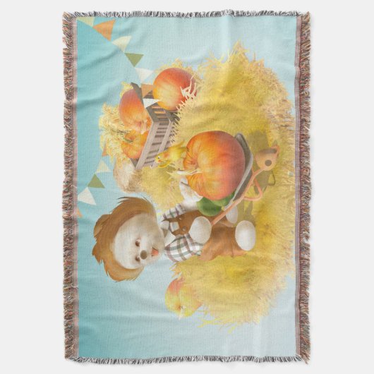 Niedlicher Bauer Hund mit Pumpkin Decke (Vorderseite Vertikal)