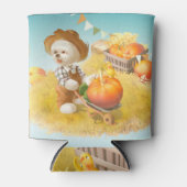 Niedlicher Bauer Hund mit Pumpkin Dosenkühler (Vorderseite)