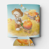 Niedlicher Bauer Hund mit Pumpkin Dosenkühler (Rückseite)