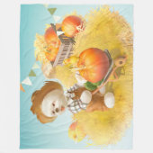 Niedlicher Bauer Hund mit Pumpkin Fleecedecke (Vorderseite)