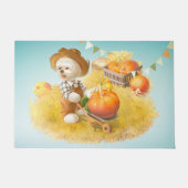 Niedlicher Bauer Hund mit Pumpkin Fußmatte (Vorderseite)