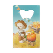 Niedlicher Bauer Hund mit Pumpkin Geldbeutel Flaschenöffner (Rückseite)