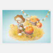Niedlicher Bauer Hund mit Pumpkin Geschenkpapier Set (Vorderseite 2)