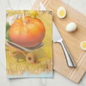 Niedlicher Bauer Hund mit Pumpkin Geschirrtuch (Viertel Falte)