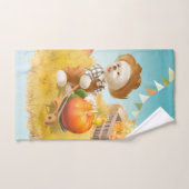 Niedlicher Bauer Hund mit Pumpkin Handtuch (Handtuch)