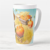Niedlicher Bauer Hund mit Pumpkin Milchtasse (Rechte Ecke)