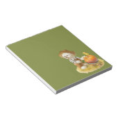 Niedlicher Bauer Hund mit Pumpkin Notizblock (angewinkelt)