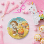 Niedlicher Bauer Hund mit Pumpkin Pappteller (Party)