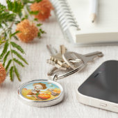 Niedlicher Bauer Hund mit Pumpkin Schlüsselanhänger (Seite)