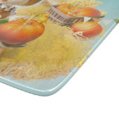 Niedlicher Bauer Hund mit Pumpkin Schneidebrett (Ecke)