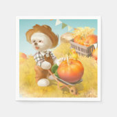 Niedlicher Bauer Hund mit Pumpkin Serviette (Vorderseite)