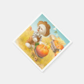 Niedlicher Bauer Hund mit Pumpkin Serviette (Ecke)