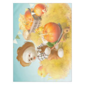 Niedlicher Bauer Hund mit Pumpkin Tischdecke (Vorderseite)