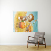 Niedlicher Bauer Hund mit Pumpkin Wandteppich (Beispiel (Horizontal))