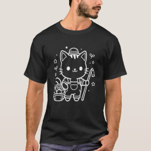 Niedlicher Bauer Kawaii Katze Landwirtschaft Agron T-Shirt
