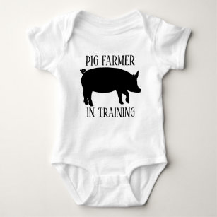 niedlicher Bauer von Schweinen in der Ausbildung Baby Strampler
